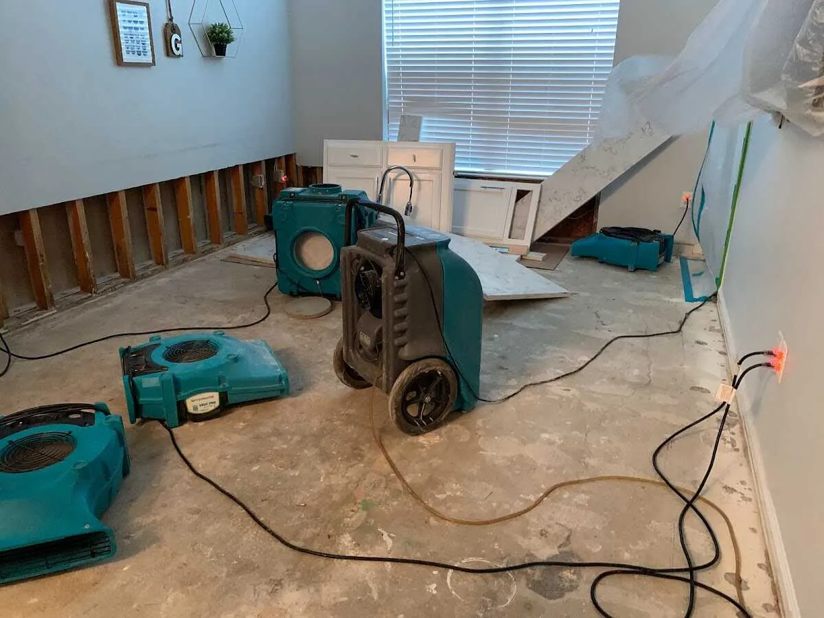 Dehumidifier in flood-cut room for Water Extraction & Removal in Macedon